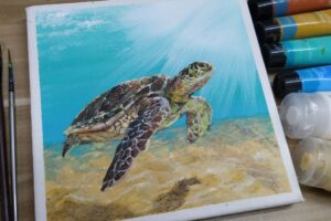 Sea Turtle Painting - Step By Step Acrylic Tutorial 4